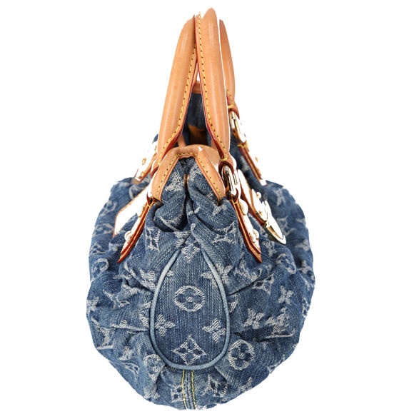 Louis Vuitton Monogram Blue Denim Monogram Small Handbag Pleaty Satchel M95020 - Picture 5 of 9